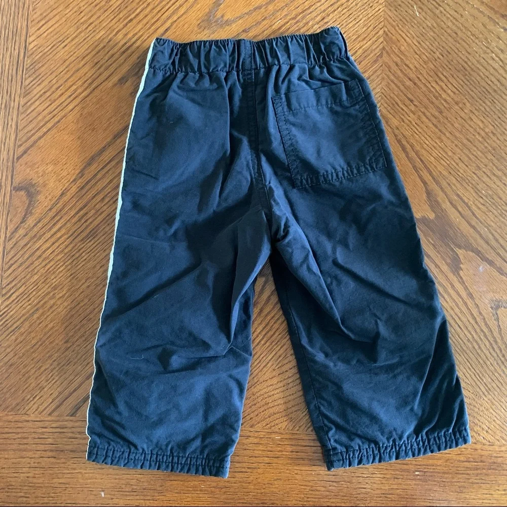 GYMBOREE Little Boys Athletic Pants Black Lined Track Comfy Infant Size 12-18m